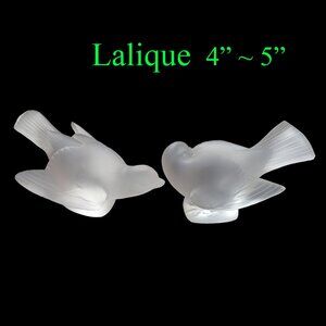 2x 👍 𝑳𝑨𝑳𝑰𝑸𝑼𝑬 France Vintage Crystal Moineau Coquet Figurine Sculptures